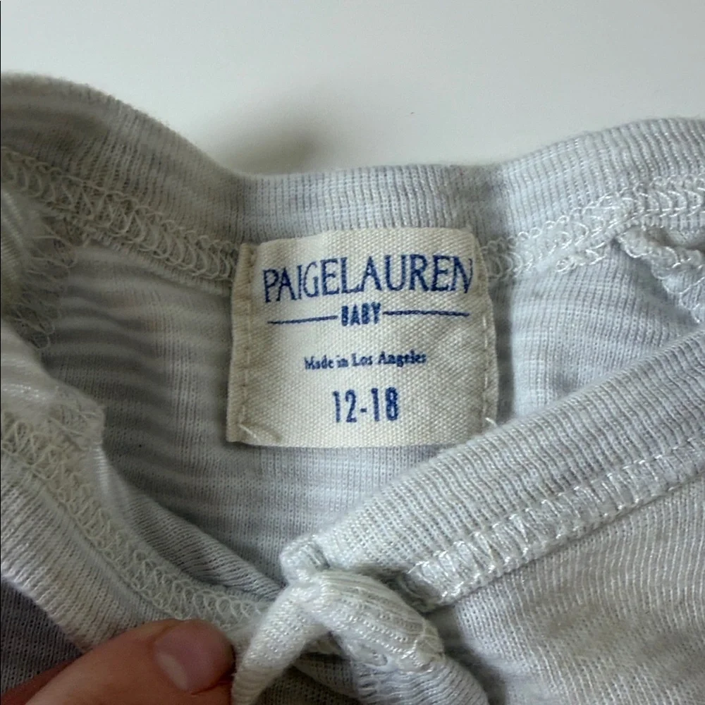 Ralph Lauren Light Gray Baby Short-Sleeve One-Piece